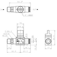 エスコ R1/4”x 8mm 開閉バルブ EA425SF-82 1セット(4個)（直送品）
