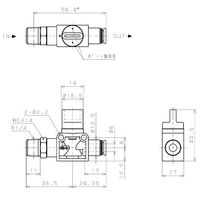 エスコ R1/4”x 6mm 開閉バルブ EA425SF-62 1セット(4個)（直送品）