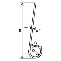 エスコ 200x5.5mm S型ツイストフック(ステンレス製) EA638DW-71 1セット(10個)（直送品）