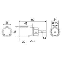 エスコ 26mm 電ドルソケット EA612AJ-26 1セット(3個)（直送品）