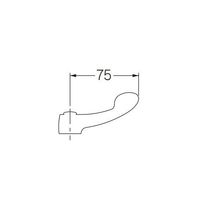 エスコ 75mm レバーハンドル EA468BP-2A 1セット(4個)（直送品）