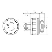 エスコ AC250V/20A 引掛プラグ(3P) EA940BW-3 1セット(10個)（直送品）