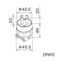 エスコ AC250V/20A プラグ(2P) EA940BE-1 1セット(20個)（直送品）