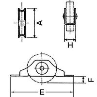エスコ 戸車(吸音型/2個) EA986RF-36 1セット(30個:2個×15セット)（直送品）