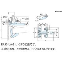 エスコ ドアガード(内開き用) EA951LA-21 1セット(3個)（直送品）