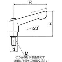 エスコ M6x20mm クランプレバー(ブラック) EA948CA-13 1セット(10個)（直送品）