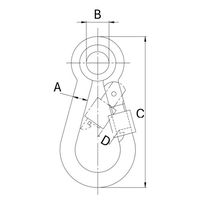 エスコ 80x 8mm スナップフック(スレンレス製) EA638AX-22 1セット(10個)（直送品）