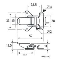 エスコ 52x41mm パッチン(ステンレス製) EA951BR-101 1セット(10個)（直送品）