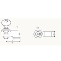 エスコ 13.0mm サイドバーロック(錠付 亜鉛ダイカスト) EA983TN-413 1セット(10個)（直送品）