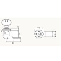エスコ 16.0mm サイドバーロック(錠付 亜鉛ダイカスト) EA983TN-416 1セット(10個)（直送品）