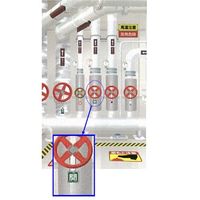 エスコ 40x40mm バルブ開閉札(緑/赤) EA983HA-14 1セット(10組)（直送品）