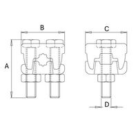 エスコ 16mm ワイヤークリップ(スチール製) EA638CL-85 1セット(5個)（直送品）