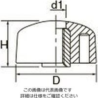 エスコ M8 雌ねじノブ(貫通タイプ) EA948AC-12 1セット(15個)（直送品）