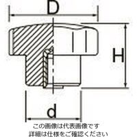 エスコ M8 雌ねじノブ EA948AD-5 1セット(10個)（直送品）