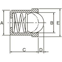 エスコ 13.5x10mm ボールプランジャー(ステンレスケース) EA948DB-126 1セット(10個)（直送品）