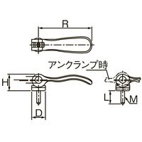 エスコ M6x30mm 雄ねじカムレバー(回転式) EA948CH-106 1セット(3個)（直送品）