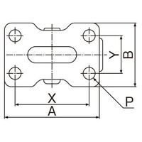 エスコ 75mm キャスター(固定金具付) EA986PF-52 1セット(10個)（直送品）
