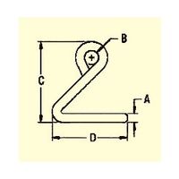 エスコ 7.9x15.7mm フック(ステンレス製) EA638FY-24 1セット(10個)（直送品）