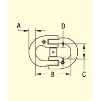 エスコ 0.4ton コネクティングリング(ステンレス製) EA638GR-1 1セット(3個)（直送品）