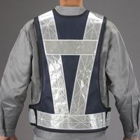 エスコ 安全ベスト(紺/黄) EA983R-26 1セット(3着)（直送品）