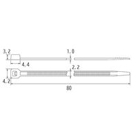エスコ 80x 2.2mm 結束バンド(耐候性/100本) EA475AJ-8 1セット(3000本:100本×30パック)（直送品）