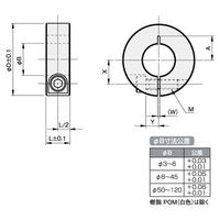 エスコ 8x25x10mm スリットカラー(SUS304) EA966CC-23 1セット(5個)（直送品）