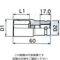エスコ 1/2”DRx21mm 薄形インパクトソケット(ホイールナット用) EA164GT-21 1セット(4個)（直送品）