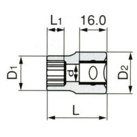 エスコ 1/2”DRx22mm ソケット EA618KK-22 1セット(10個)（直送品）