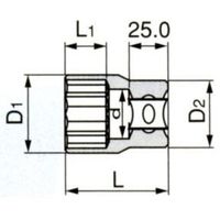 エスコ 3/4”DRx26mm ソケット EA618LL-26 1セット(4個)（直送品）