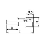 エスコ 1/4”DR/6.0x48mm [INHEX]ビットソケット EA618HR-6 1セット(10個)（直送品）