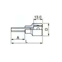 エスコ 3/8”DR/5.0x50mm [INHEX]ビットソケット EA618JT-5 1セット(10個)（直送品）