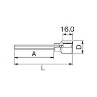 エスコ 1/2”DR/ 3x100mm [INHEX]ビットソケット EA618KV-3 1セット(5個)（直送品）