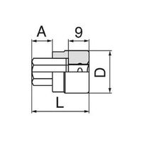 エスコ 1/4”DR/2.5x25mm [INHEX]ビットソケット EA618HT-2.5 1セット(10個)（直送品）