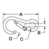 エスコ 80x 8mm スナップフック(鉄ユニクロ) EA638CS-4 1セット(30個)（直送品）