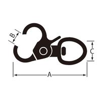 エスコ 64mm トリガースナップ(亜鉛ダイカスト) EA638AW-3 1セット(15個)（直送品）