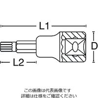 エスコ 3/8”DR/T30x100mm [Hexlobe]ビットソケット EA617DM-630 1セット(10個)（直送品）