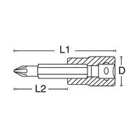 エスコ 3/8”DRx#3 [+]ビットソケット EA617DH-3 1セット(15個)（直送品）