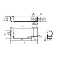 エスコ 106mm 戸当り EA951LG-81 1セット(30個)（直送品）