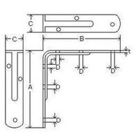 エスコ 120x120x25mm 補強金具(スチール製/白) EA951EB-503 1セット(15個)（直送品）