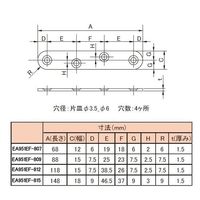 エスコ 12x 70mm プレート(ステンレス製/2個) EA951EF-807 1セット(80個:2個×40組)（直送品）