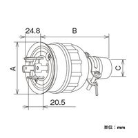 エスコ AC250V/30A 防水型引掛プラグ(接地2P) EA940BM-11 1セット(3個)（直送品）