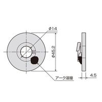 エスコ M12/ φ45mm 丸座金(10個) EA951EB-872 1セット(100個:10個×10袋)（直送品）