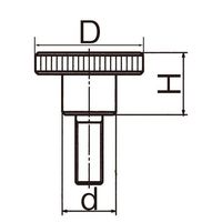 エスコ M6x16mm/φ24mm ローレットノブ(雄ねじ/スチール製) EA948BB-7A 1セット(15個)（直送品）