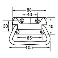 エスコ 88x40mm トランク取手(スチール製) EA951K-12 1セット(10個)（直送品）