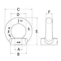 エスコ M 8 アイナット(鍛造・ステンレス製) EA638SS-32 1セット(15個)（直送品）