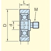 エスコ 25x6mm ガイドローラー(F型) EA986SP-8 1セット(4個)（直送品）