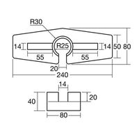 エスコ 80x240x40mm ハンドルカバー(ジャッキベース用) EA948TD-20 1セット(10個)（直送品）