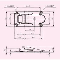 エスコ 54x30mm パッチン(ステンレス製) EA951BR-121 1セット(5個)（直送品）