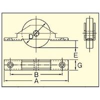 エスコ 30mm/30kg 戸車(平型・ステンレス製) EA986RY-36 1セット(10個)（直送品）