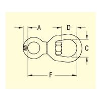 エスコ 8.0x29.7x19.0mm スイベル(ステンレス製) EA638FH-33 1セット(3個)（直送品）